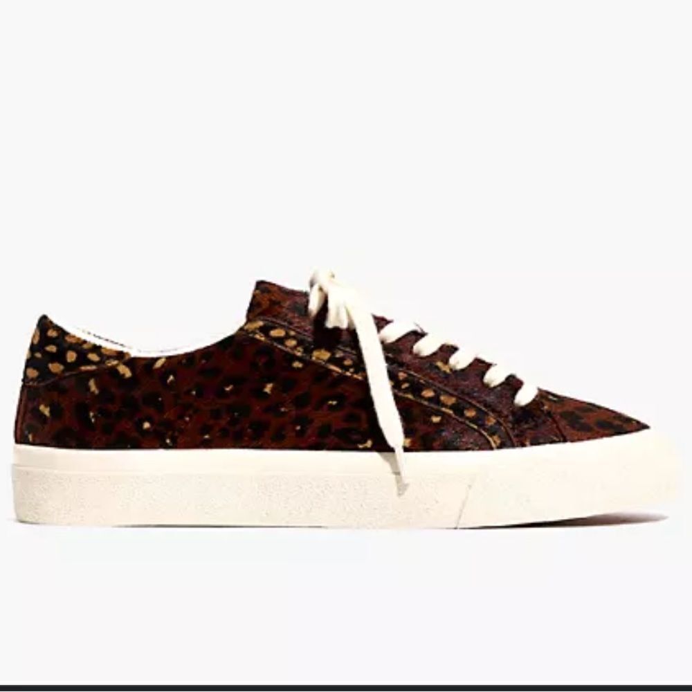 Madewell Low Top Sneakers in Painted Leopard Colorblock Calf Hair - Picture 2 of 14